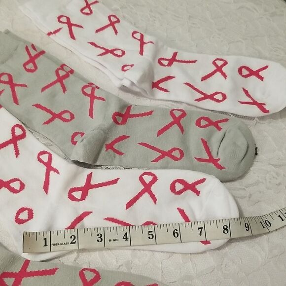 4-Pack: Breast Cancer Awareness mid calf Socks - Picture 4 of 8